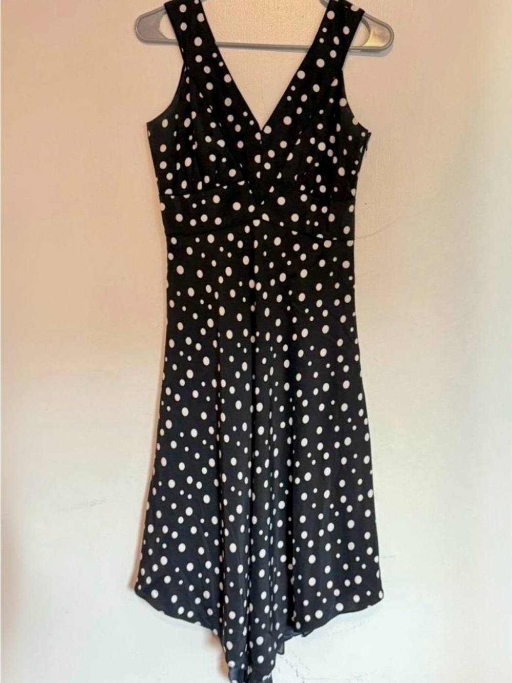 Inc international concepts black and white polka dot silk tank dress size 2
